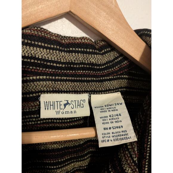 white stag black and red striped button down jacket size 22W - Picture 2 of 5